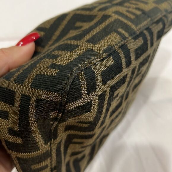 Fendi Tan and Black FF Logo Pouch - Picture 9 of 14